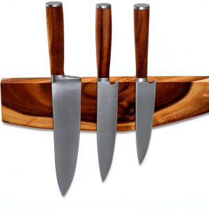 12.5 Inch Magnetic Knife Holder for Wall,Acacia Wood Knife Magnetic Strip,Knife Holder Wood Magnetic,No Drilling Knife Magnetic Strip-Strong Knife Magnet- for Kitchen Knives and Tools-0