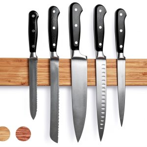 Magnetic Knife Holder LARHN 16″ Bamboo Wall Strip and Magnetic Core-0