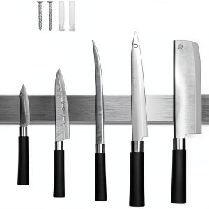 Magnetic Knife Holder HEREOF 10 Inch Wall Mount Stainless Steel Strip-0