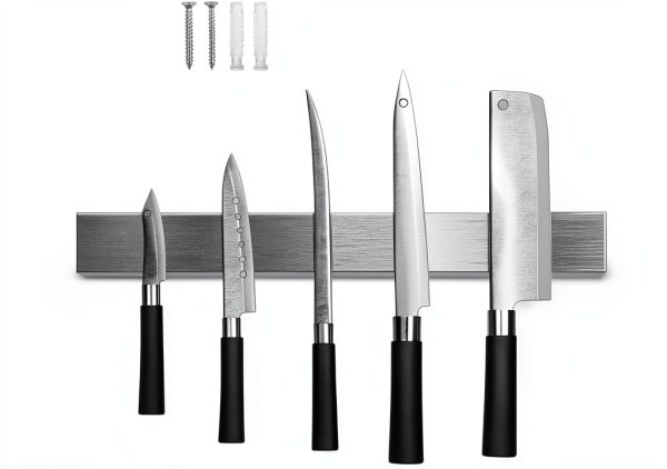 Magnetic Knife Holder HEREOF 10 Inch Wall Mount Stainless Steel Strip-0