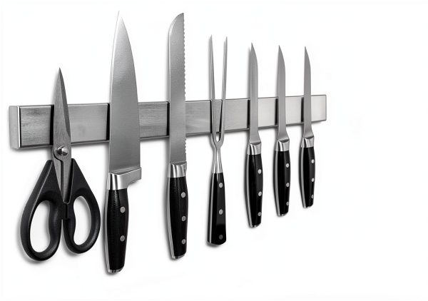 GORILLA GRIP Stainless Steel Magnetic Knife Holder for Wall, Magnet Bar for Knives, Tools, Supplies, Heavy Duty Metal Strip Holds Up to 6 lbs, Kitchen Organizer, 10 in, Non-Adhesive, Drilling Required-1