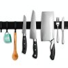 magnetic knife holder Dmore 16 Inch Black Mount with 3 Hooks Drilling-7