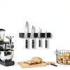 Magnetic Knife Holder MHXW SXPN Acacia Wood 16 Inch Black Wall Mount-1