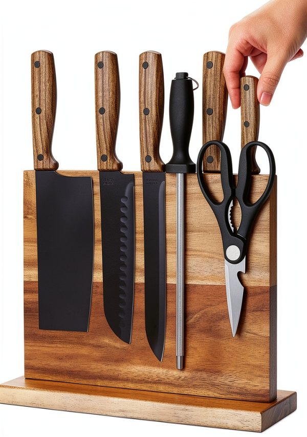 Home Kitchen Magnetic Knife Block Holder Rack Magnetic Stands with Strong Enhanced Magnets Multifunctional Storage Knife Holder-1