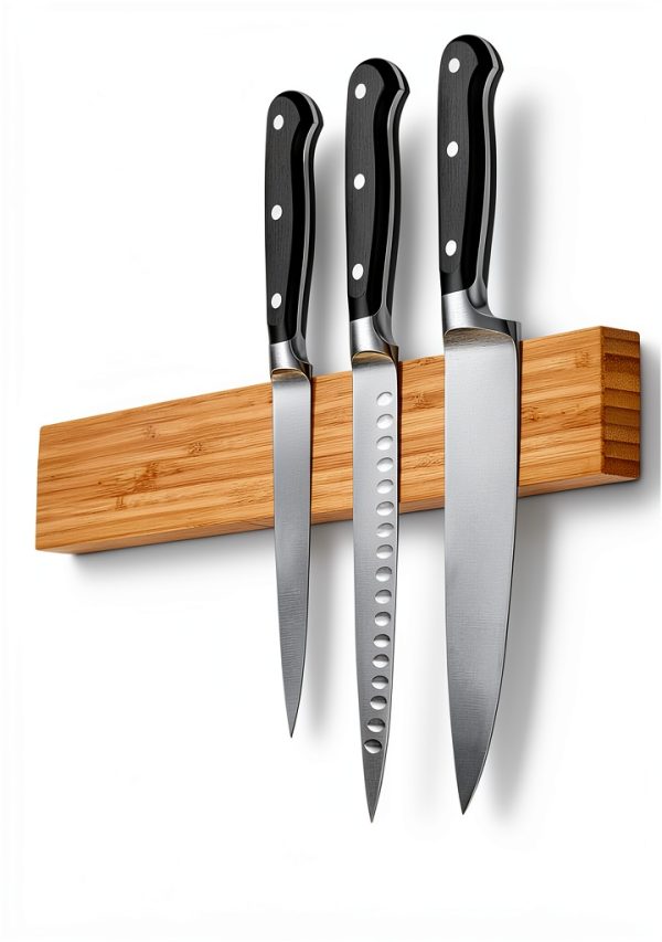 Magnetic Knife Holder LARHN 16″ Bamboo Wall Strip and Magnetic Core-4