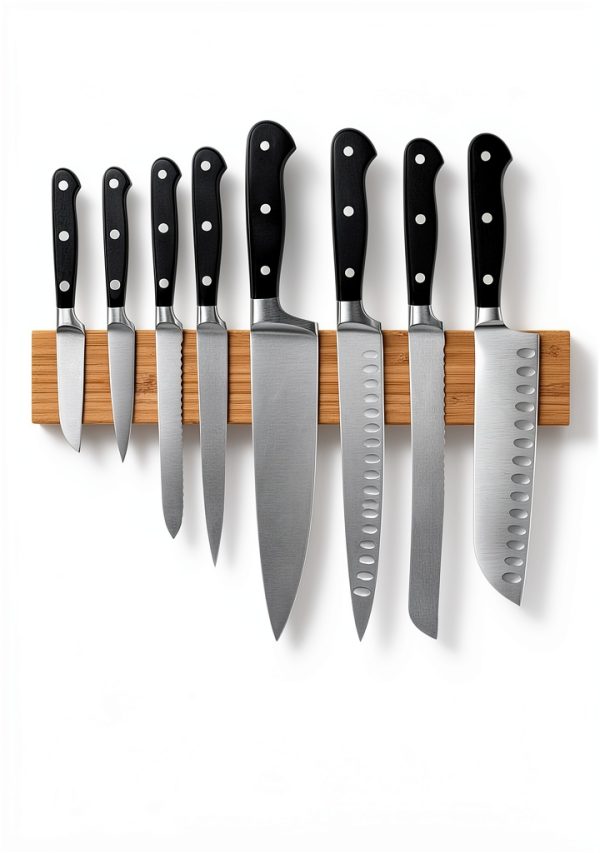 Magnetic Knife Holder LARHN 16″ Bamboo Wall Strip and Magnetic Core-3