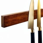Magnetic Knife Holder HEREOF Wood Strip No-Drill Mount-0