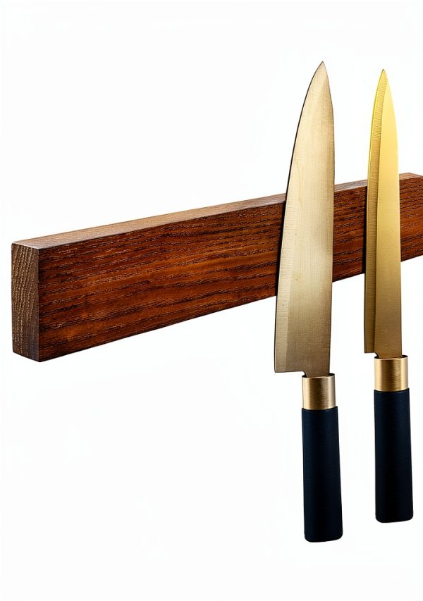 Magnetic Knife Holder HEREOF Wood Strip No-Drill Mount-0