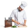 Wooden Magnetic Knife Holder Dual Stand by YelloIris Acacia Wood 12x9-6