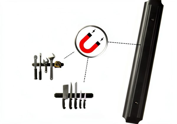 Magnetic Knife Strips PENXUA 15 Inch Black 2 Piece Magnetic Knife Rack-2