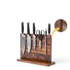 Wooden Magnetic Knife Holder Dual Stand by YelloIris Acacia Wood 12x9-5
